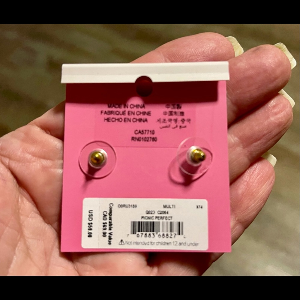 KateSpade♠️Perfect Picnic Crystal Lemon Earrings R - Picture 3 of 7